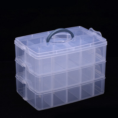 3 kihti 30 kambrit läbipaistev hoiukarp, ehtehelmeste karp