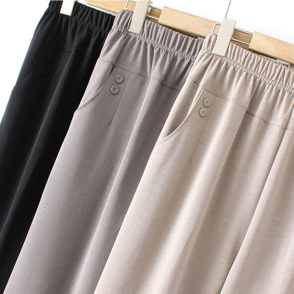 Naiste vabaajapüksid kõrge elastse vöökohaga