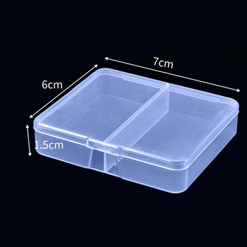 6 τμχ /σετ Πλαστικό διαφανές κουτί αποθήκευσης Κοσμήματα Pill Organizer Θήκη Nail Art Δοχείο ραπτικής μπαταρίας