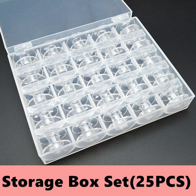 25/36/50 tk Läbipaistev õmblusmasin Poolid Poolid Tühjad poolid Poolid Plastikust hoiukarp pudukaupade õmblustarvikute tööriistade jaoks