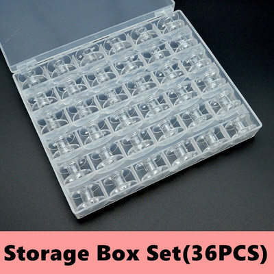 25/36/50 tk Läbipaistev õmblusmasin Poolid Poolid Tühjad poolid Poolid Plastikust hoiukarp pudukaupade õmblustarvikute tööriistade jaoks