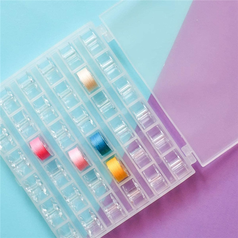 25/36/50 tk Läbipaistev õmblusmasin Poolid Poolid Tühjad poolid Poolid Plastikust hoiukarp pudukaupade õmblustarvikute tööriistade jaoks