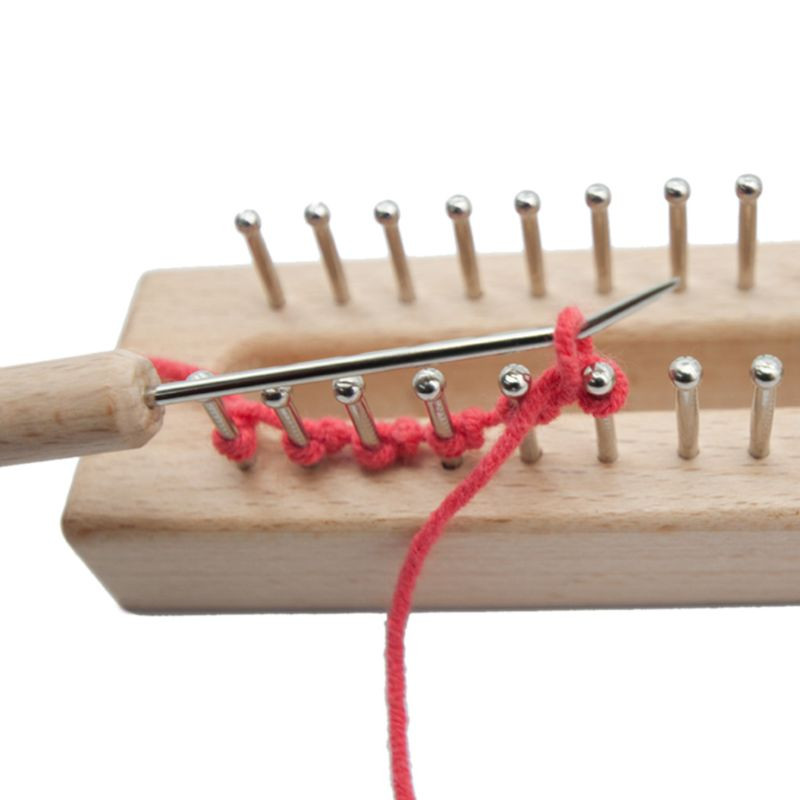 Kit de cârlig din lemn pentru țesut de țesut cu 32 de ace, cu ac, artizanat pentru șosete, pălării, eșarfe, instrument de țesut