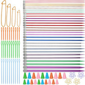 Σετ βελονάκι πολλαπλών μεγεθών RORGETO Πλαστικές βελόνες πλεξίματος αλουμινίου Καρφίτσα ύφανσης με καπάκι βελόνας Σετ εργαλείων ραπτικής