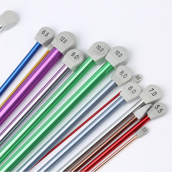 RORGETO Многоразмерен комплект куки за плетене на една кука Пластмасови алуминиеви игли за плетене Weave Craft Pin With Needle Cap Комплект инструменти за шиене