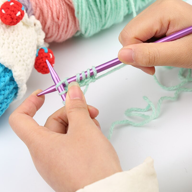 Σετ βελονάκι πολλαπλών μεγεθών RORGETO Πλαστικές βελόνες πλεξίματος αλουμινίου Καρφίτσα ύφανσης με καπάκι βελόνας Σετ εργαλείων ραπτικής