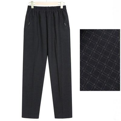 Široki model ženskih hlača s džepovima i elastičnim pojasom