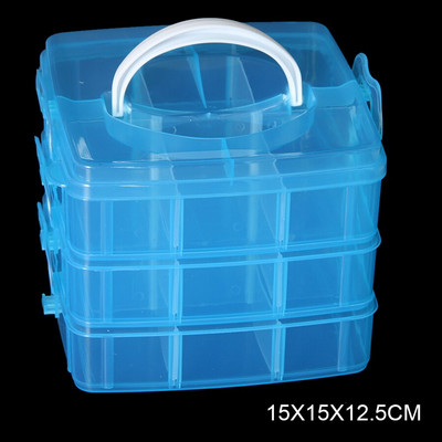 Cusut Depozitare Broderie Organizator stivuibil cu 3 niveluri Cutie container Artizanat Mărgele Bijuterii Grile detașabile Accesorii Cutie mare