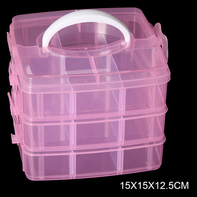 Cusut Depozitare Broderie Organizator stivuibil cu 3 niveluri Cutie container Artizanat Mărgele Bijuterii Grile detașabile Accesorii Cutie mare