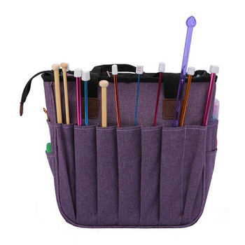 Преносима чанта за плетене Вълна Куки за плетене на една кука Конци Чанта за съхранение на прежда Шевни игли Органайзер Шивни аксесоари