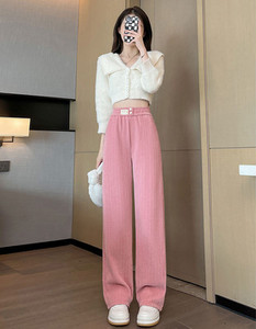 Ženske hlače visokog struka širokih nogavica s logotipom