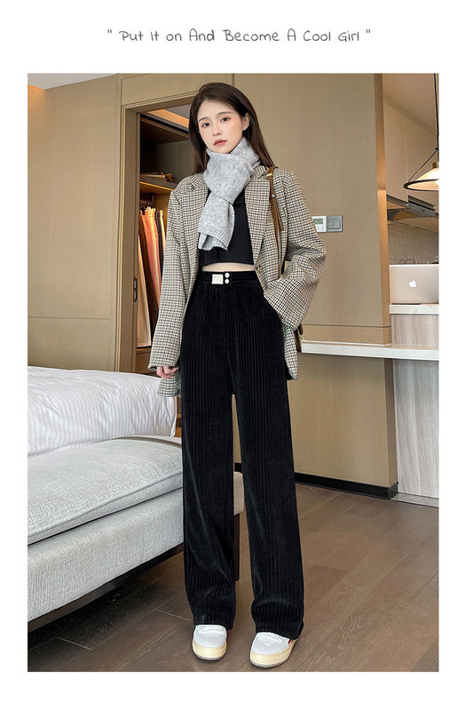 Ženske hlače visokog struka širokih nogavica s logotipom