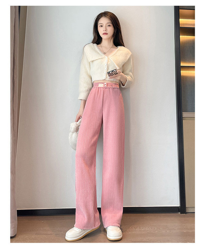 Ženske hlače visokog struka širokih nogavica s logotipom