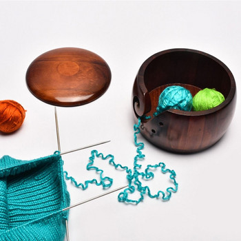 Чанта за съхранение Купа от дървена прежда Вълнена кошница за съхранение на плетене Вълнен държач Органайзер Плетене Плетене на една кука Инструмент за тъкане