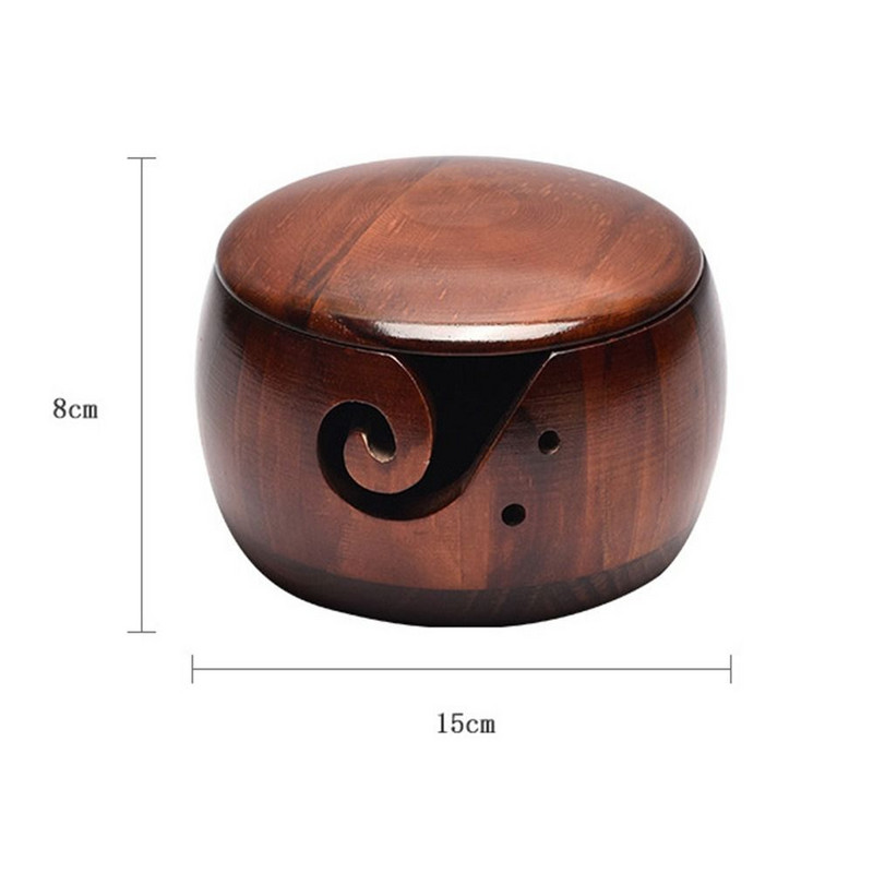 Sandėliavimo krepšys medinis verpalų dubuo vilnonis mezgimas laikymo krepšelis vilnos laikiklis organizatorius mezgimo nėrimo audimo įrankis