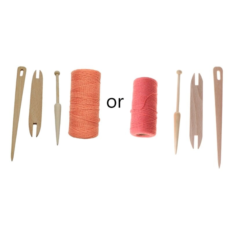 4tk/komplekt naturaalne puidust süstikvarraste varraste kudumine kangastelgedega lõimelõng DIY käsitöö E56C