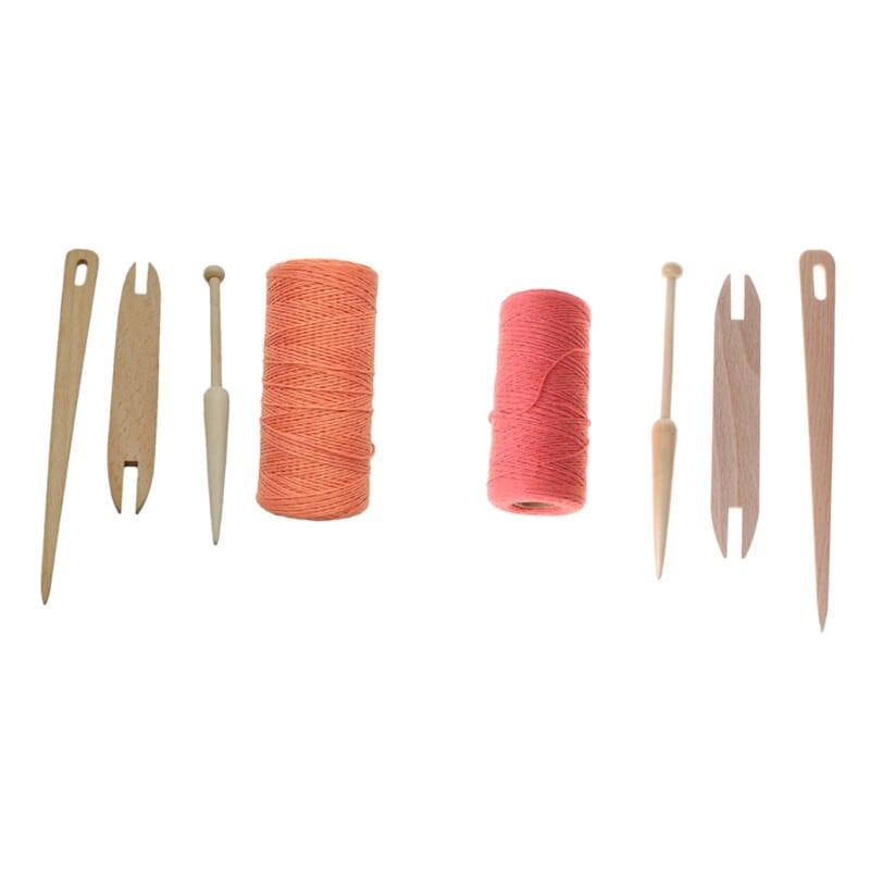 4tk/komplekt naturaalne puidust süstikvarraste varraste kudumine kangastelgedega lõimelõng DIY käsitöö E56C
