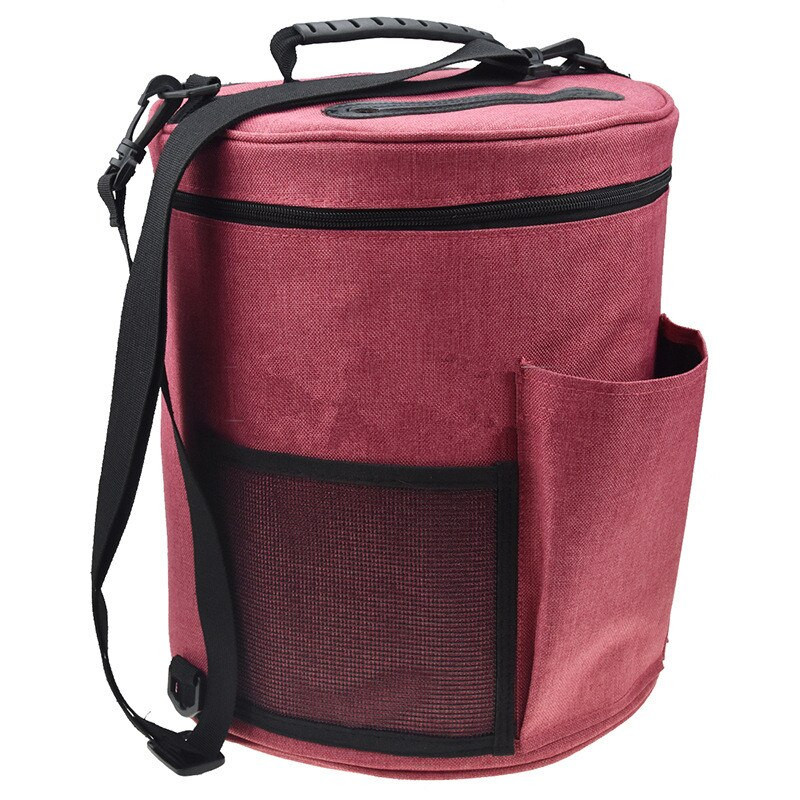 Μάλλινη τσάντα οργάνωσης αποθήκευσης καμβά για βελόνες πλεξίματος Νήμα μπάλα κροσέ προμήθειες Organizer Tote για εργαλεία ύφανσης Τσάντα με βελονάκι