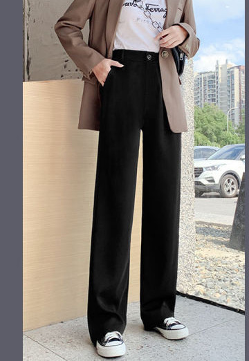 Pantaloni de dama cu talie inalta si picioare late