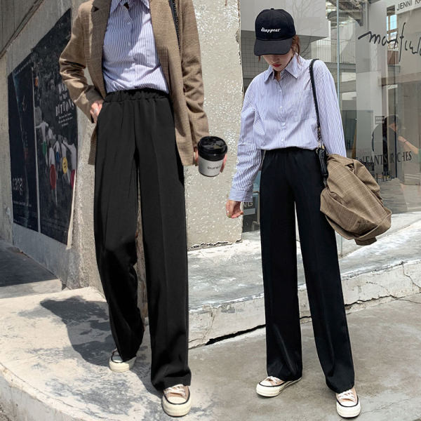 Pantaloni de dama cu talie inalta si picioare late