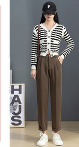 Pantaloni de dama de culoare uni cu buzunar