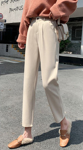 Pantaloni de dama de culoare uni cu buzunar