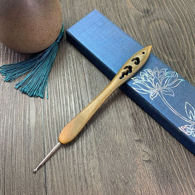 Βελονάκι σανταλόξυλο Χειροποίητη βελόνα πλεξίματος Δαντέλα Agulha από ανοξείδωτο ατσάλι για πλέξιμο