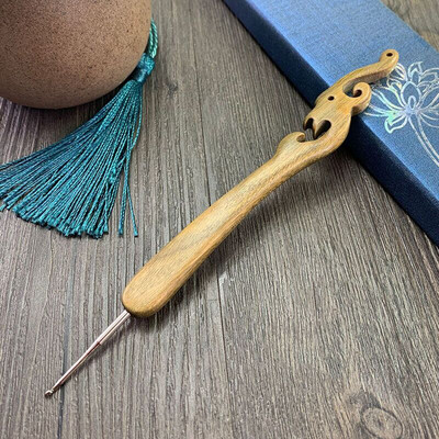 Βελονάκι σανταλόξυλο Χειροποίητη βελόνα πλεξίματος Δαντέλα Agulha από ανοξείδωτο ατσάλι για πλέξιμο