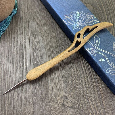 Βελονάκι σανταλόξυλο Χειροποίητη βελόνα πλεξίματος Δαντέλα Agulha από ανοξείδωτο ατσάλι για πλέξιμο