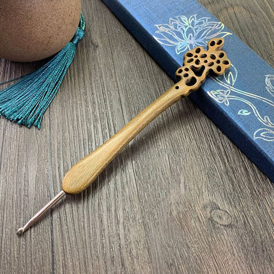 Βελονάκι σανταλόξυλο Χειροποίητη βελόνα πλεξίματος Δαντέλα Agulha από ανοξείδωτο ατσάλι για πλέξιμο