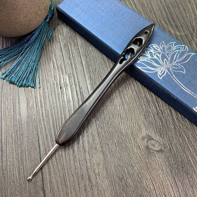 Βελονάκι σανταλόξυλο Χειροποίητη βελόνα πλεξίματος Δαντέλα Agulha από ανοξείδωτο ατσάλι για πλέξιμο