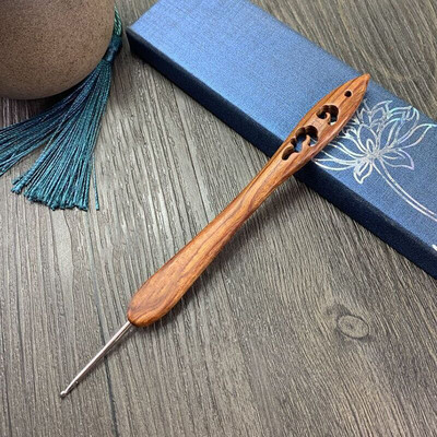 Βελονάκι σανταλόξυλο Χειροποίητη βελόνα πλεξίματος Δαντέλα Agulha από ανοξείδωτο ατσάλι για πλέξιμο