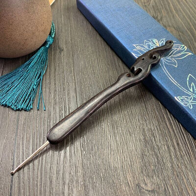 Βελονάκι σανταλόξυλο Χειροποίητη βελόνα πλεξίματος Δαντέλα Agulha από ανοξείδωτο ατσάλι για πλέξιμο