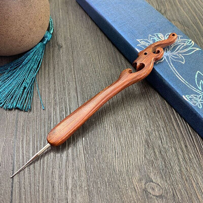 Βελονάκι σανταλόξυλο Χειροποίητη βελόνα πλεξίματος Δαντέλα Agulha από ανοξείδωτο ατσάλι για πλέξιμο