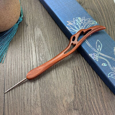 Βελονάκι σανταλόξυλο Χειροποίητη βελόνα πλεξίματος Δαντέλα Agulha από ανοξείδωτο ατσάλι για πλέξιμο