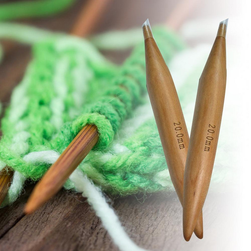 2 tk/komplekti heegelnõelad, sile ots, puidust ringikujulised paksud kudumisvardad kampsunid kudumisvardad paksu lõnga õmblustööriistad