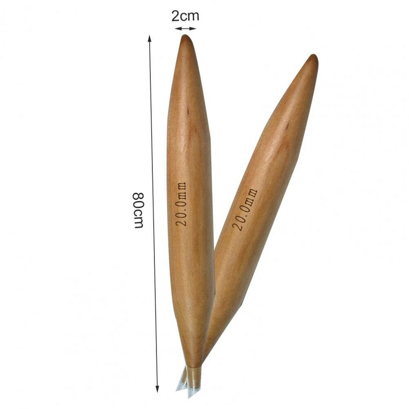 2 tk/komplekti heegelnõelad, sile ots, puidust ringikujulised paksud kudumisvardad kampsunid kudumisvardad paksu lõnga õmblustööriistad