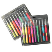 9tk/komplekt Värviline heegelnõelte komplekt Pehme käepidemega libisemiskindlast alumiiniumlõngast kudumisvardade komplekt isetegemise kampsuni käsitöötööriistade lõnga jaoks