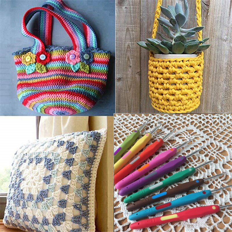 9tk/komplekt Värviline heegelnõelte komplekt Pehme käepidemega libisemiskindlast alumiiniumlõngast kudumisvardade komplekt isetegemise kampsuni käsitöötööriistade lõnga jaoks