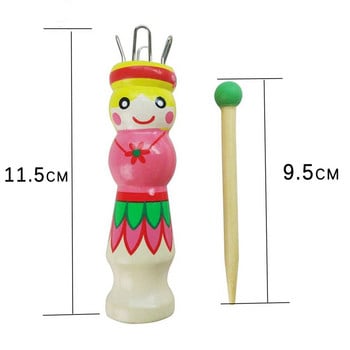 Knitting Knitter Tool Spool Wood Направи си сам вълнена прежда Loomfrench Blockerhand Knit Woodenneedle Machine Woven Sewing Crochet Corking