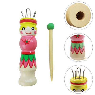 Instrument pentru tricotat tricotat Bobină Lemn Bricolaj Fire de lână Loom Blockers franceză Tricotat manual Ace din lemn Tesut cu mașina Cusut Croșetat Plută