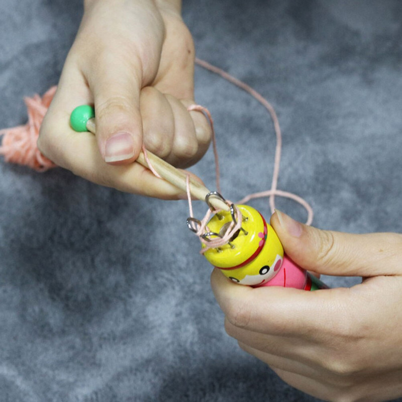 Instrument pentru tricotat tricotat Bobină Lemn Bricolaj Fire de lână Loom Blockers franceză Tricotat manual Ace din lemn Tesut cu mașina Cusut Croșetat Plută