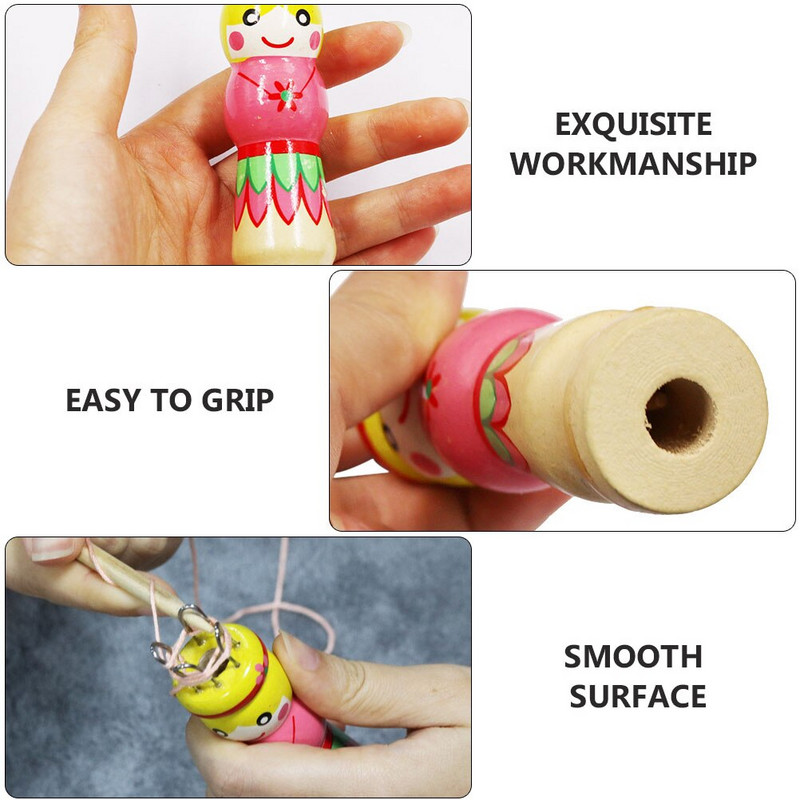 Instrument pentru tricotat tricotat Bobină Lemn Bricolaj Fire de lână Loom Blockers franceză Tricotat manual Ace din lemn Tesut cu mașina Cusut Croșetat Plută