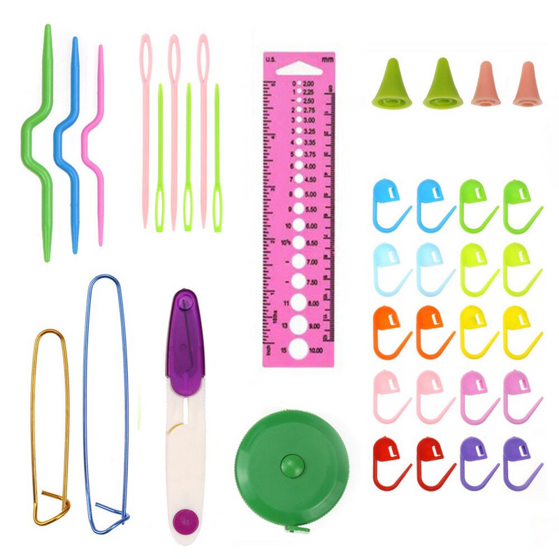 36 τμχ Σετ βελόνες πλεξίματος από μπαμπού ίσια 12 τμχ 0,6-1,9 χιλιοστά Γάντζος βελονών με βελονάκι με τσάντα αποθήκευσης Κιτ αξεσουάρ ραπτικής DIY