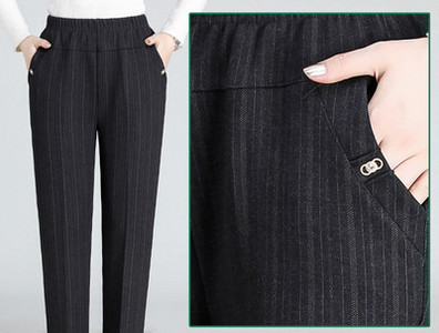 Vabaaja triibulised taskuga püksid