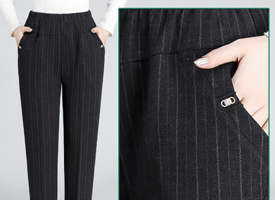 Vabaaja triibulised taskuga püksid