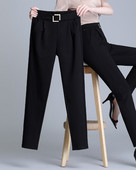 Elegantne ženske hlače s visokim strukom i remenom