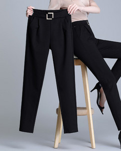 Elegantne ženske hlače s visokim strukom i remenom