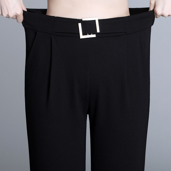 Elegantne ženske hlače s visokim strukom i remenom