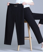 Pantaloni de dama cu element metalic